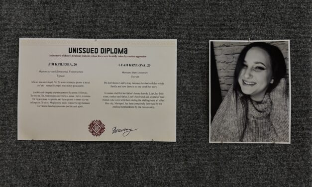 Unissued Diplomas exhibit at the University of Alberta marks 2 years of Russia’s full-scale invasion of Ukraine